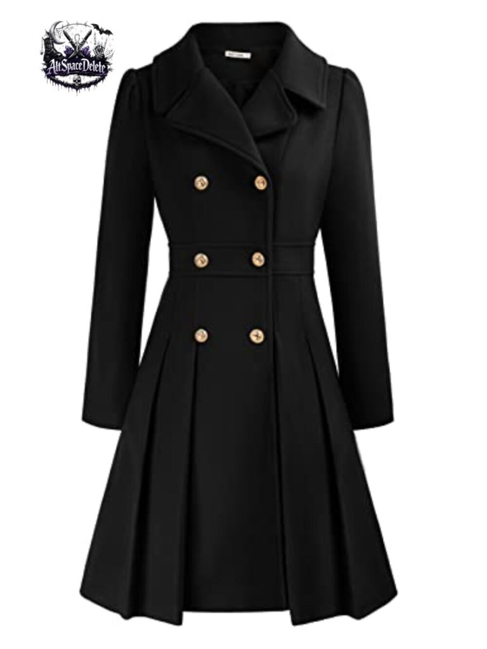 GRACE KARIN Women's Trench Coat Notch Lapel Double Breasted A-Line Pea Coat